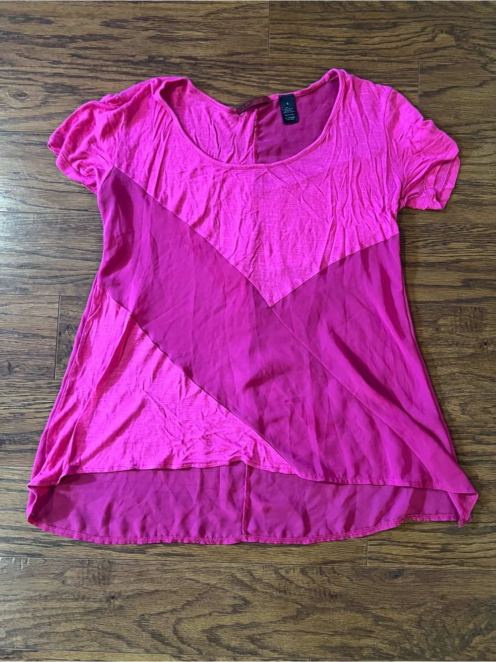 BKE Women's Short Sleeve Sheer Blouse